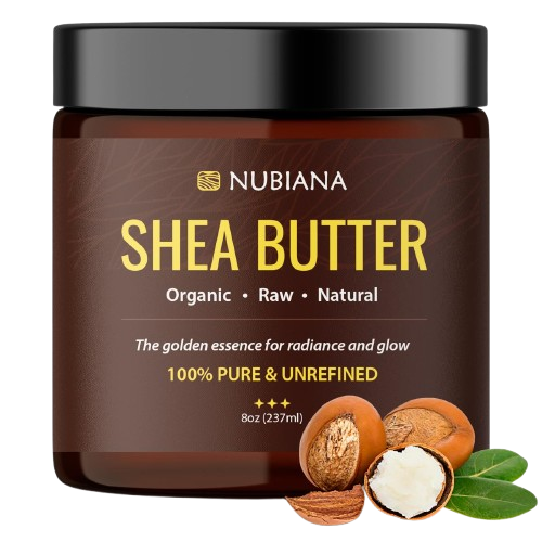 Nubiana Pure African Shea Butter - Unrefined Raw Natural Moisturizer for Dry Skin, Hair & Body - Ethically Sourced Ghana - 8oz