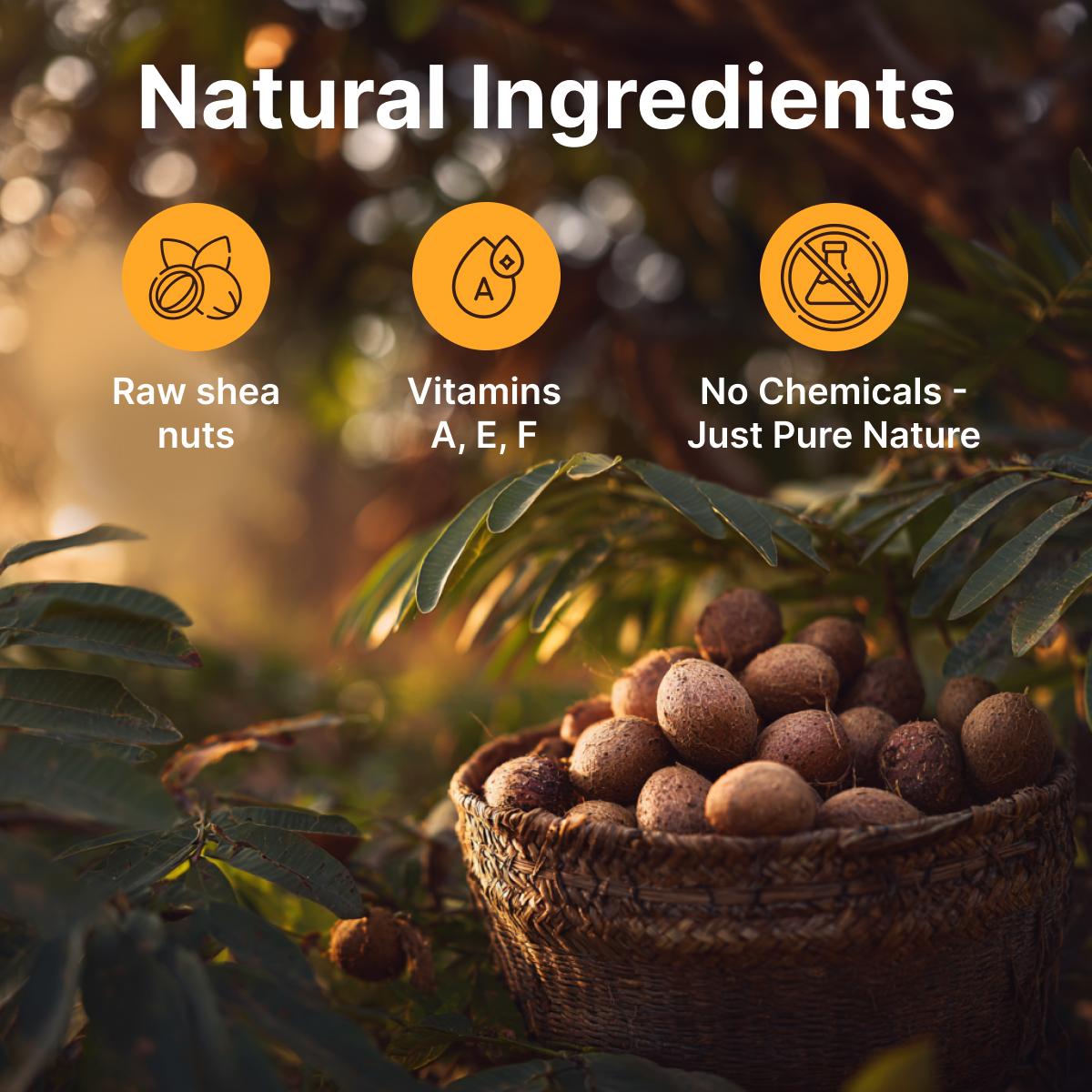 Nubiana Pure African Shea Butter - Unrefined Raw Natural Moisturizer for Dry Skin, Hair & Body - Ethically Sourced Ghana - 8oz