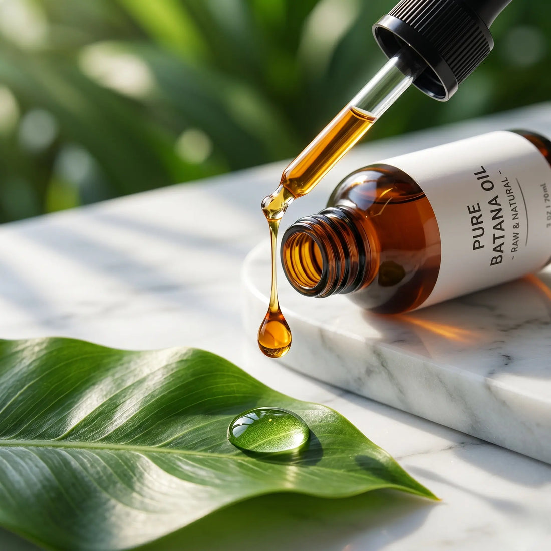 Pure batana oil used as the best facial oil for hydration and glowing skin.