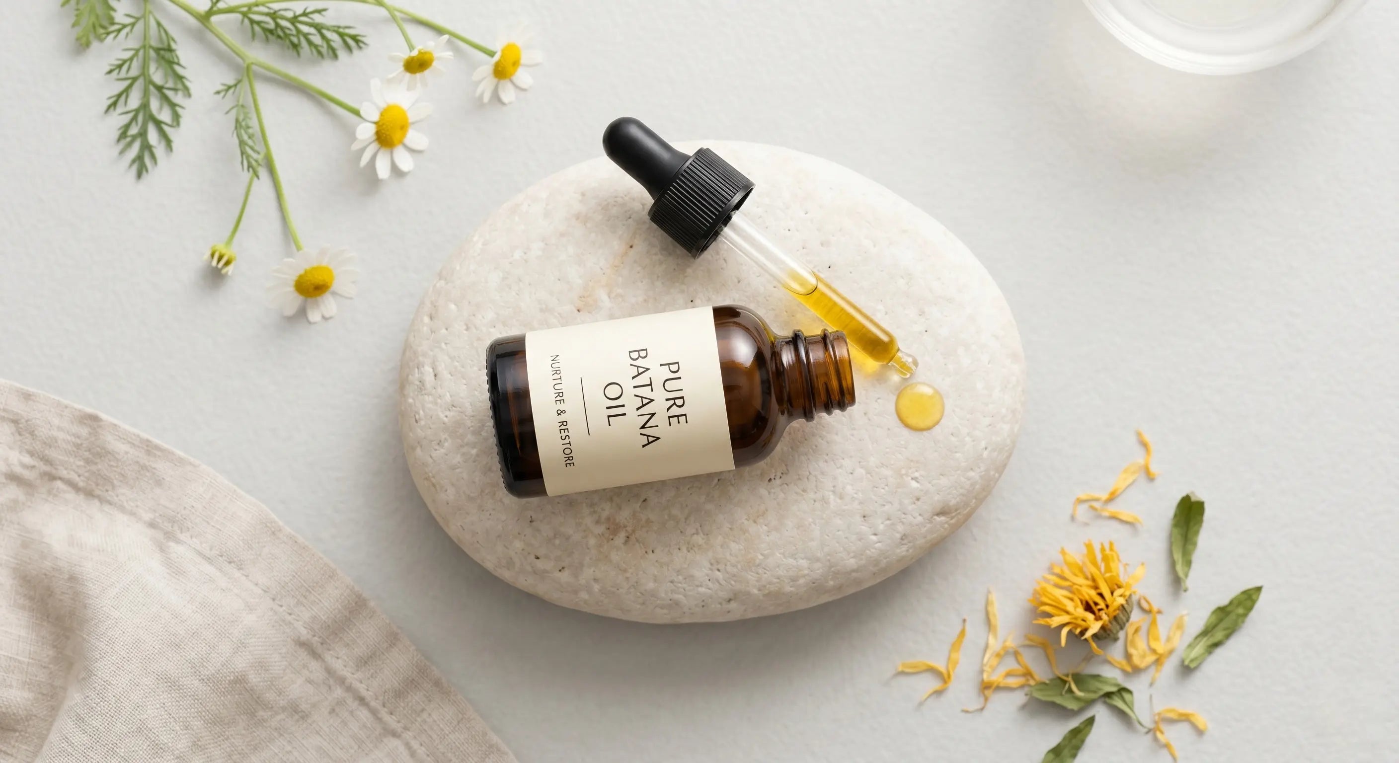 Pure batana oil used as the best fragrance free facial oil for sensitive skin and rosacea