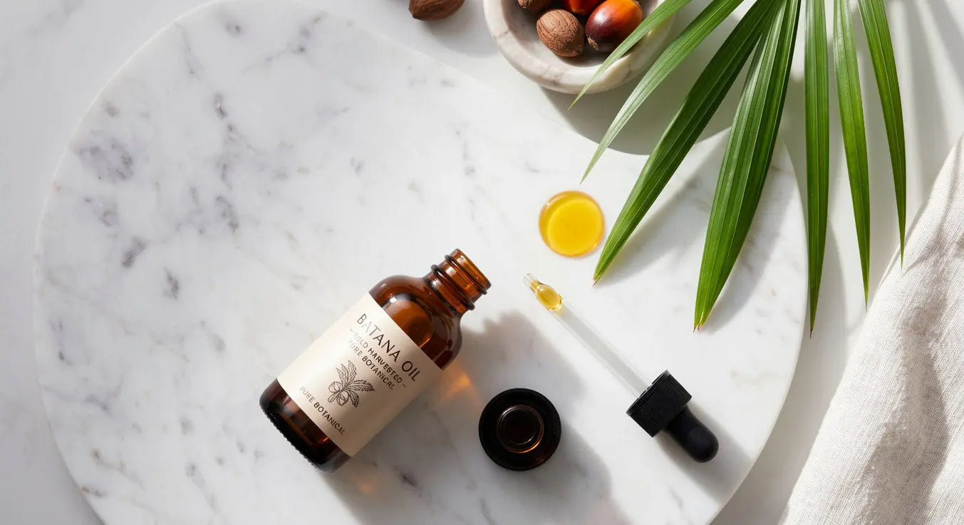 Pure batana oil used to deliver maximum raw batana oil benefits to the skin barrier