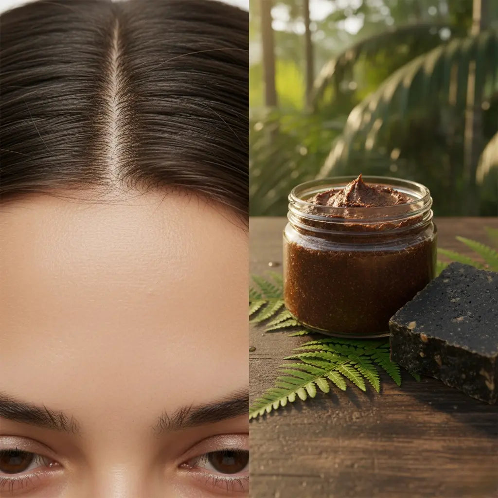 Batana oil and african black soap for dandruff relief.