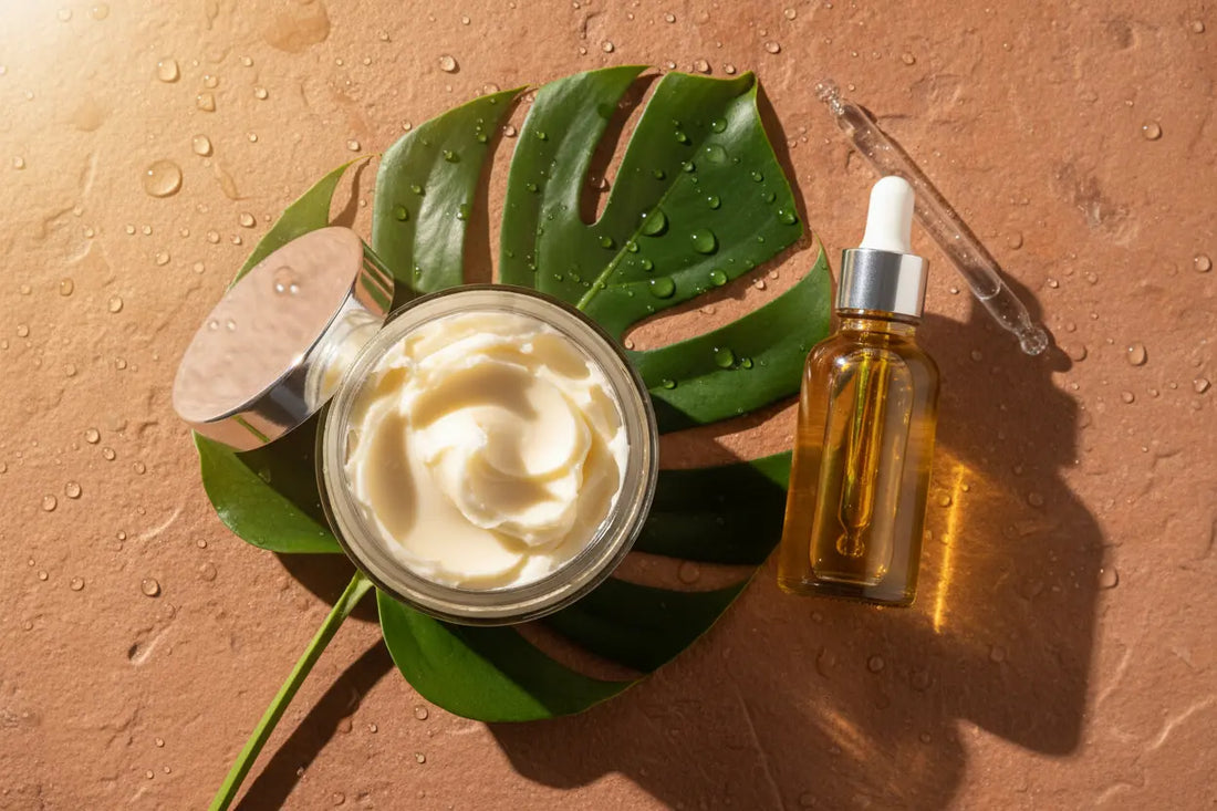 Pure unrefined African shea butter displayed as a natural shea butter body lotion alternative for deep summer hydration.