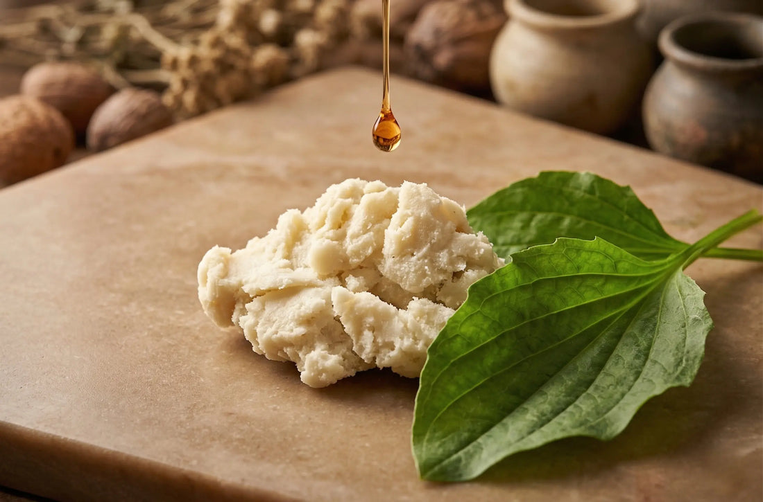 Raw unrefined shea butter used for clearing dark spots and hyperpigmentation