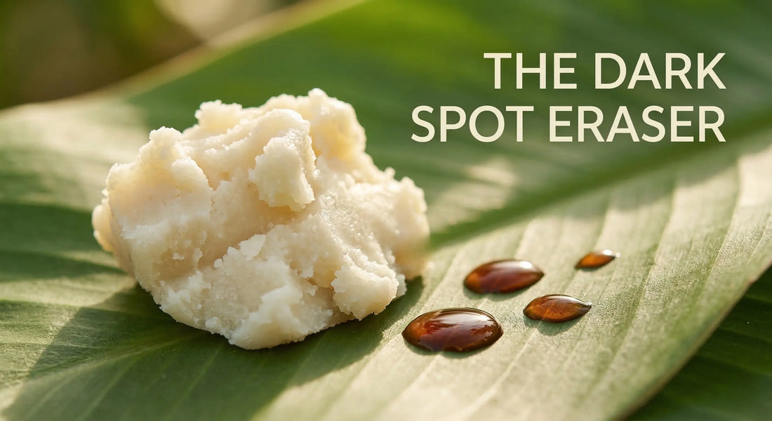 Raw unrefined shea butter used for fading dark spots and hyperpigmentation