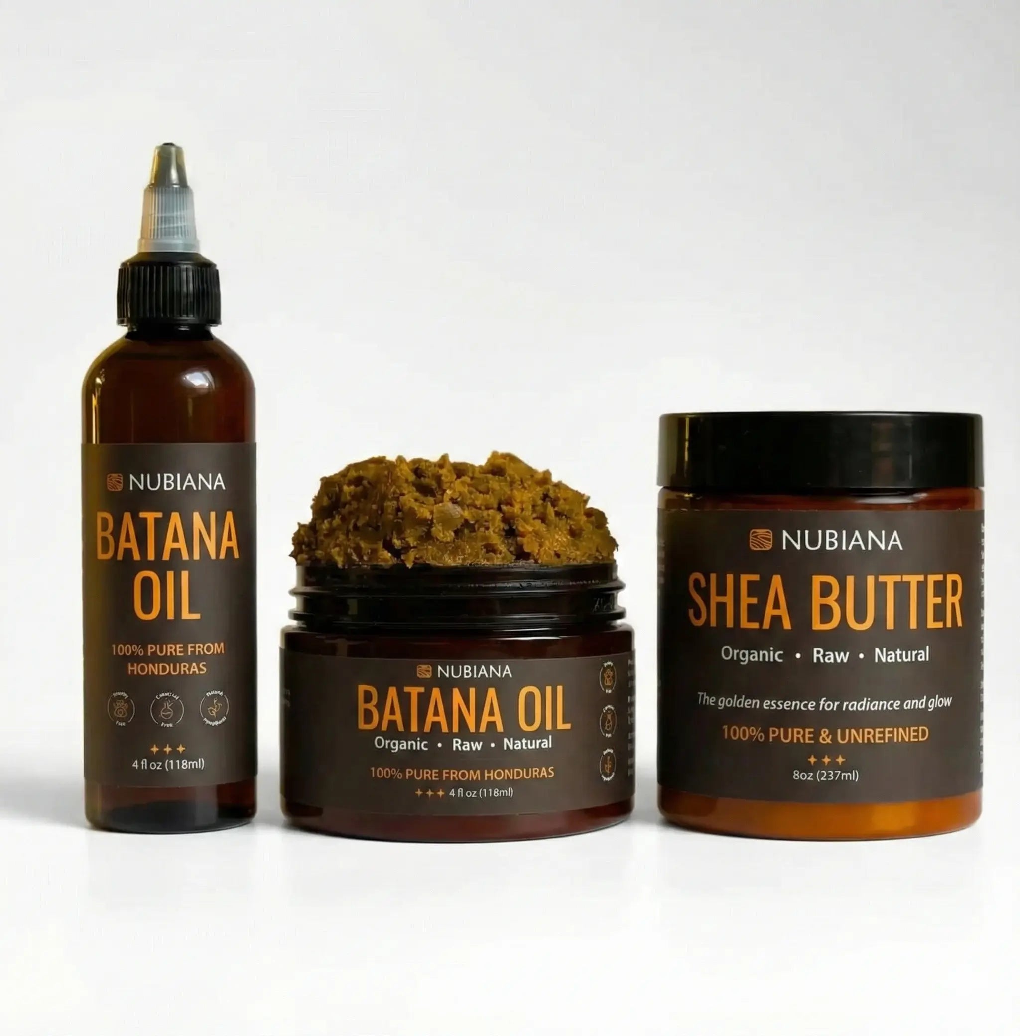 Ultimate Ancestral Hair Growth Trio | Batana Oil Treatment, Raw Paste & Shea Butter Nubiana