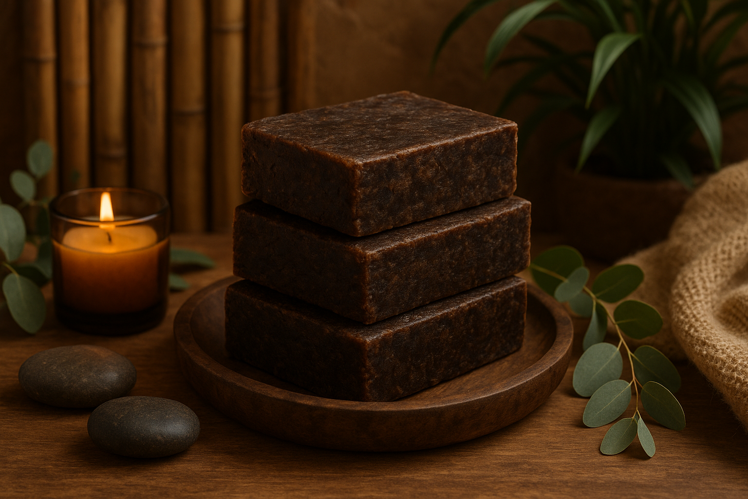 african black soap in a nice environment