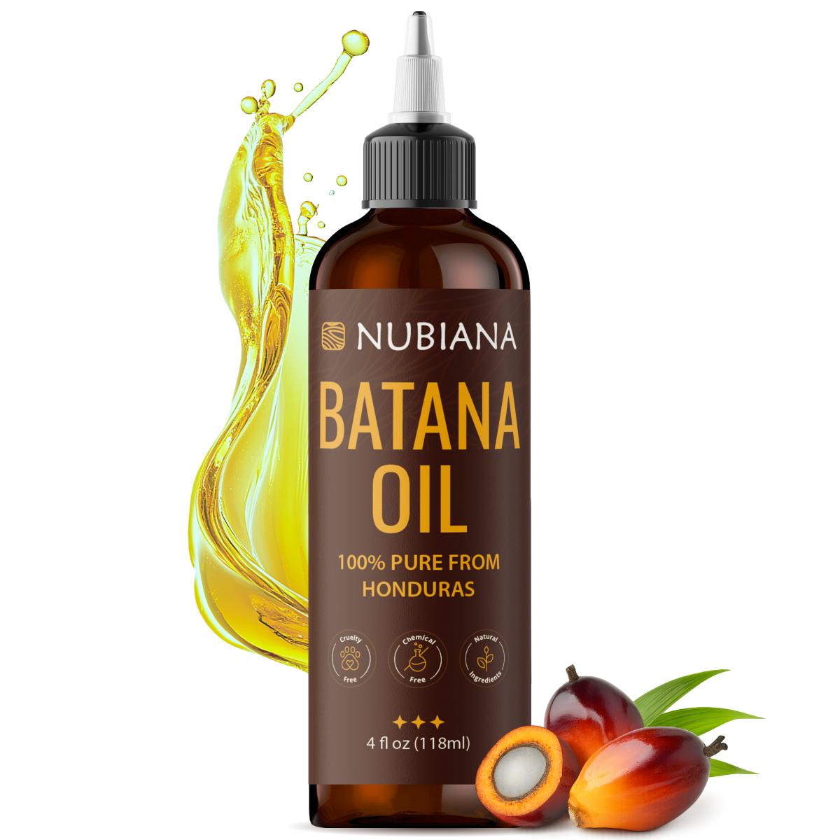 Nubiana - 100% Pure Unrefined Raw Batana Oil from Honduras - Thick Paste for Edges, Eyebrows & Intensive Hair Repair Growth Treatment - 4oz Jar